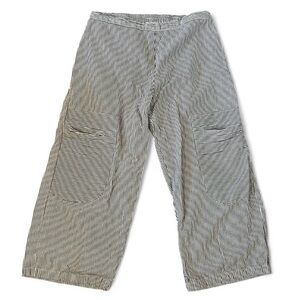 Tulip Big Pocket Womens Cropped Pants in Ticking Stripe Size Large